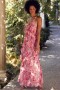 Women DAMITA DRESS Pink Fire Flora | MISA Los Angeles Maxi