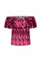 Women GRAZIELA TOP Fuchsia Ikat Satin | MISA Los Angeles Tops