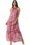 Women LALA DRESS Amaranth Flora | MISA Los Angeles Maxi