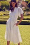 Women MALLORY DRESS White Eyelet | MISA Los Angeles Midi