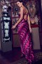 Women MOA DRESS Fuchsia Ikat Satin | MISA Los Angeles Maxi