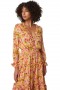 Women NORA DRESS Golden Flora | MISA Los Angeles Long-Sleeve