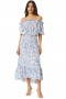 Women PAOLA DRESS Blue Crush Toile | MISA Los Angeles Midi