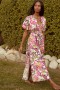Women SETAREH DRESS Flora Splash | MISA Los Angeles Midi