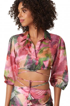 Women AMAN TOP Watermelon Tourmaline | MISA Los Angeles Tops