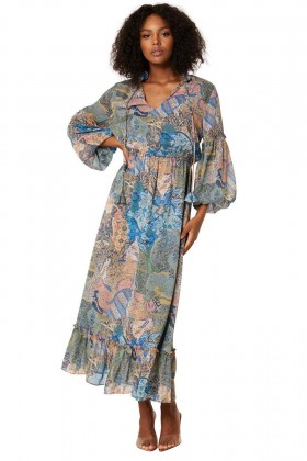 Women AMATA DRESS Patchwork Batik | MISA Los Angeles Maxi