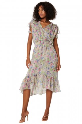 Women ANAIS DRESS Pastel Abstract | MISA Los Angeles Midi