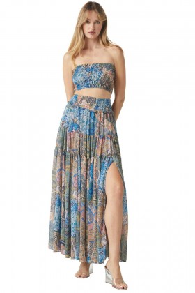 Women BAR SKIRT Patchwork Batik | MISA Los Angeles Skirts & Shorts