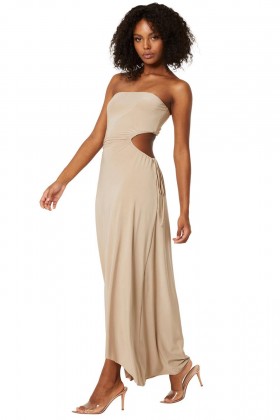 Women ELEVEN DRESS Sand | MISA Los Angeles Cut-Out