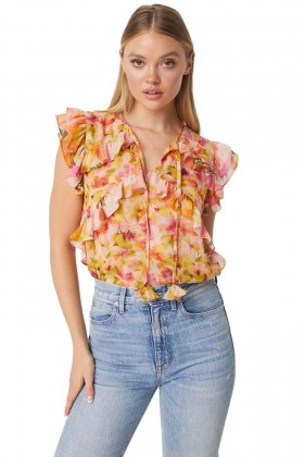 Women EMI TOP Golden Flora | MISA Los Angeles Tops