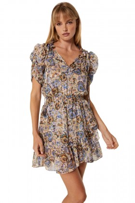 Women KAYLA DRESS Sketched Floral | MISA Los Angeles Mini