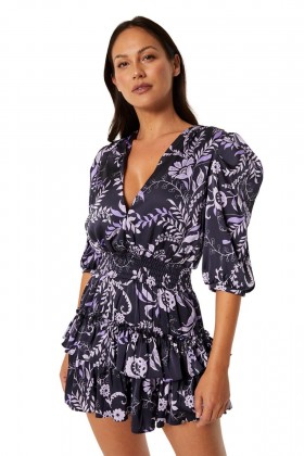 Women LILAH DRESS Indigo Vines | MISA Los Angeles Mini