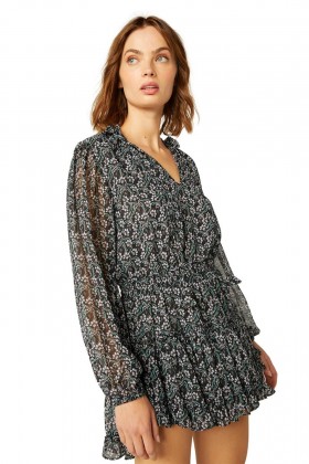 Women LORENA DRESS Sapphire Ditzy | MISA Los Angeles Long-Sleeve