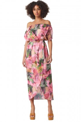 Women MARA DRESS Watermelon Tourmaline | MISA Los Angeles Midi