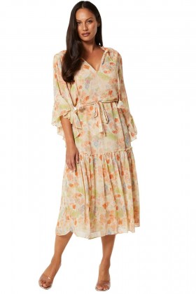 Women MARCELE DRESS Pastel Splash | MISA Los Angeles Midi