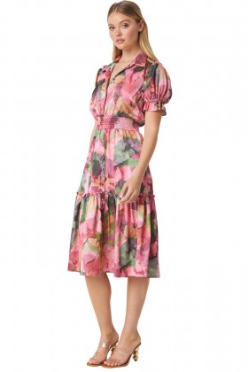 Women MELVARI DRESS Watermelon Tourmaline | MISA Los Angeles Midi