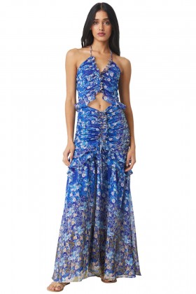 Women MIGUELINA SKIRT Lapis Ombré | MISA Los Angeles Skirts & Shorts