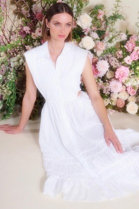 Women NICOLE DRESS White | MISA Los Angeles Midi