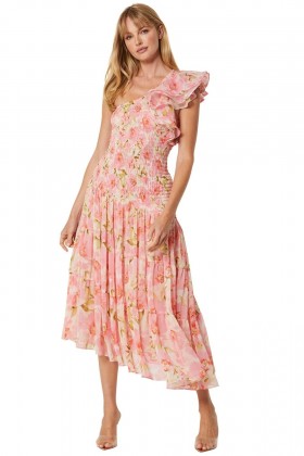 Women RHODA DRESS Blushing Flora | MISA Los Angeles Maxi