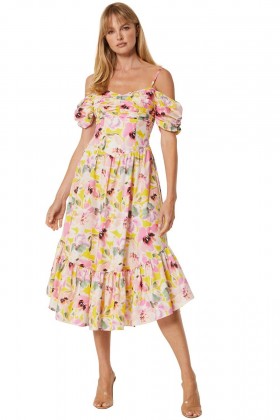 Women RUE DRESS Hello Yellow | MISA Los Angeles Midi