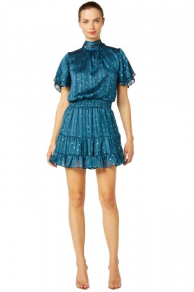 Women SAFFIE DRESS Holiday Teal | MISA Los Angeles Mini