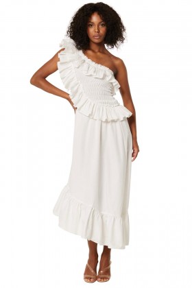 Women SANDERSUN DRESS White | MISA Los Angeles Maxi