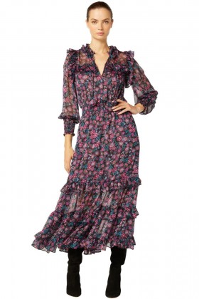 Women VIRGINIE DRESS Electric Ditsy | MISA Los Angeles Maxi
