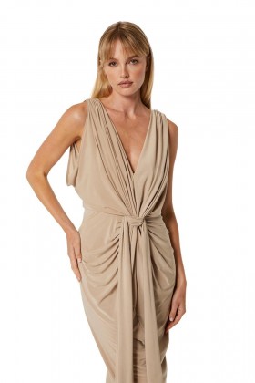 Women XENIA DRESS Sand | MISA Los Angeles Jersey & Mesh