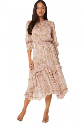 Women YNES DRESS Spring Rose Paisley | MISA Los Angeles Midi