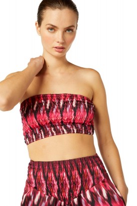 Women ROKSANA BANDEAU Fuchsia Ikat | MISA Los Angeles Tops