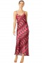  Abito lungo MOA da donna in raso ikat fucsia | MISA Los Angeles Maxi