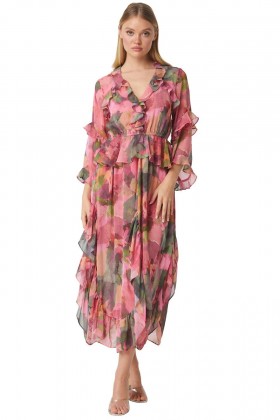  Abito da donna KARINA color anguria e tormalina | Maxi MISA Los Angeles