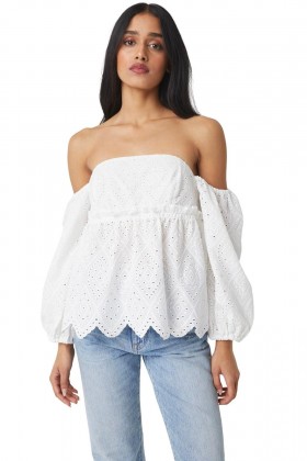  Top da donna SERA bianco con occhielli | Top MISA Los Angeles