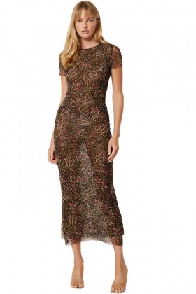  Abito da donna VANESSA Bouquet primaverile | Maglia e rete MISA Los Angeles