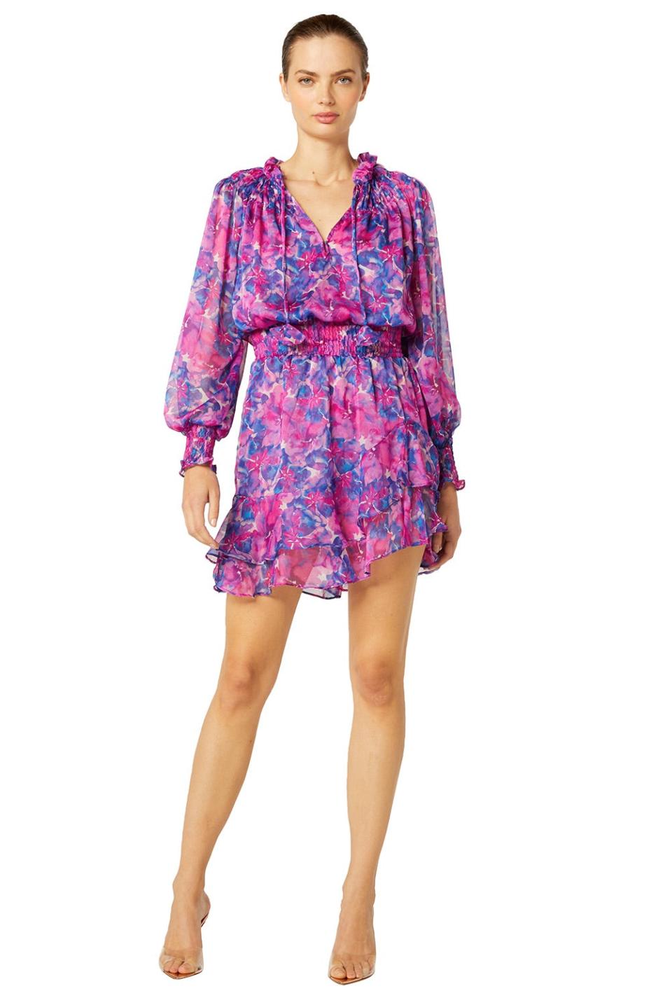 Women ALMAHA DRESS Watercolor Blues | MISA Los Angeles Mini