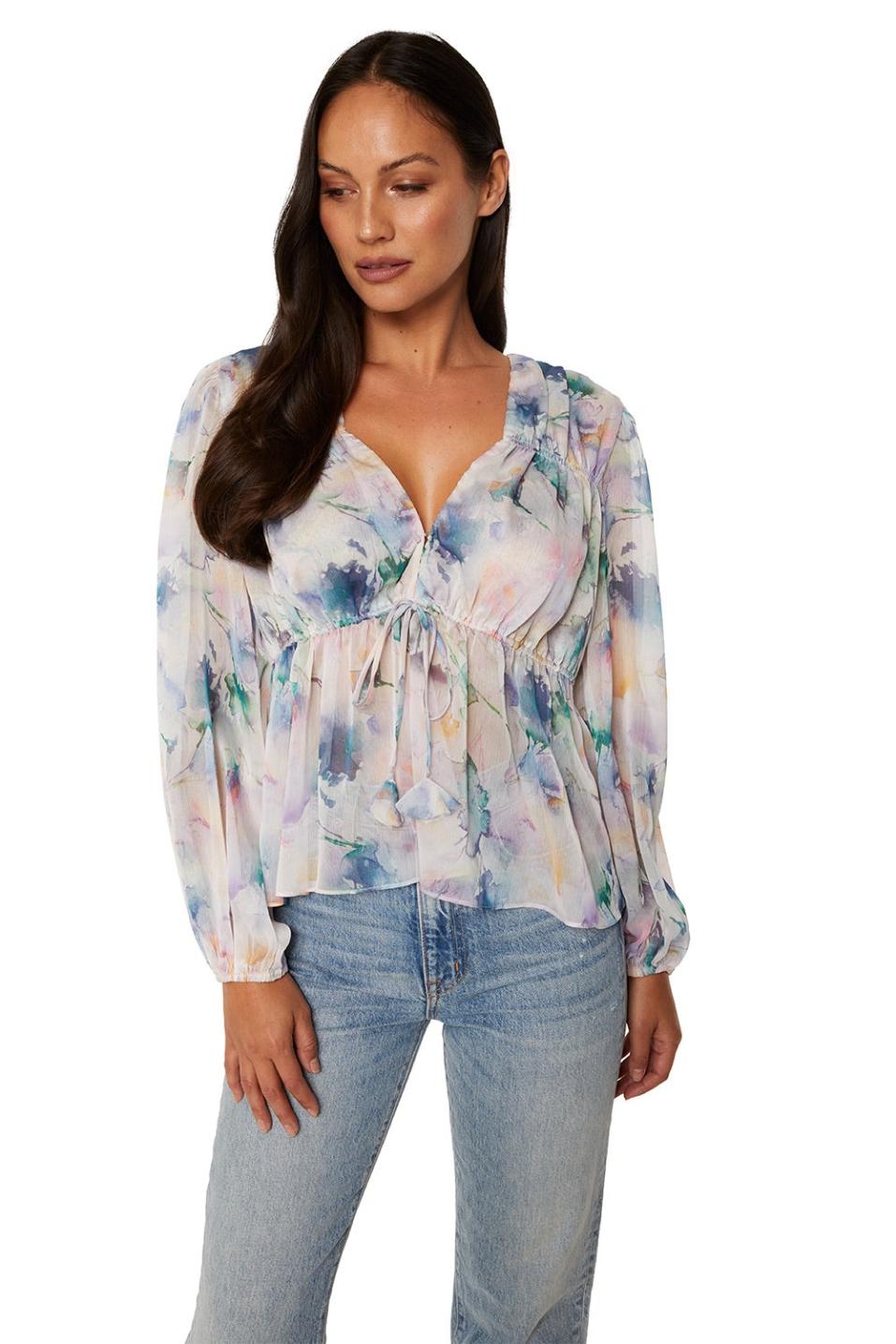 Women BINA TOP Abstract Watercolor | MISA Los Angeles Tops