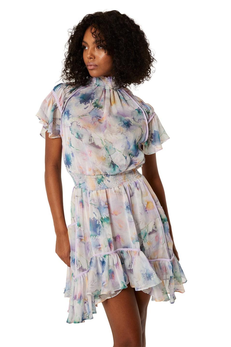 Women ELLA DRESS Abstract Watercolor | MISA Los Angeles Mini