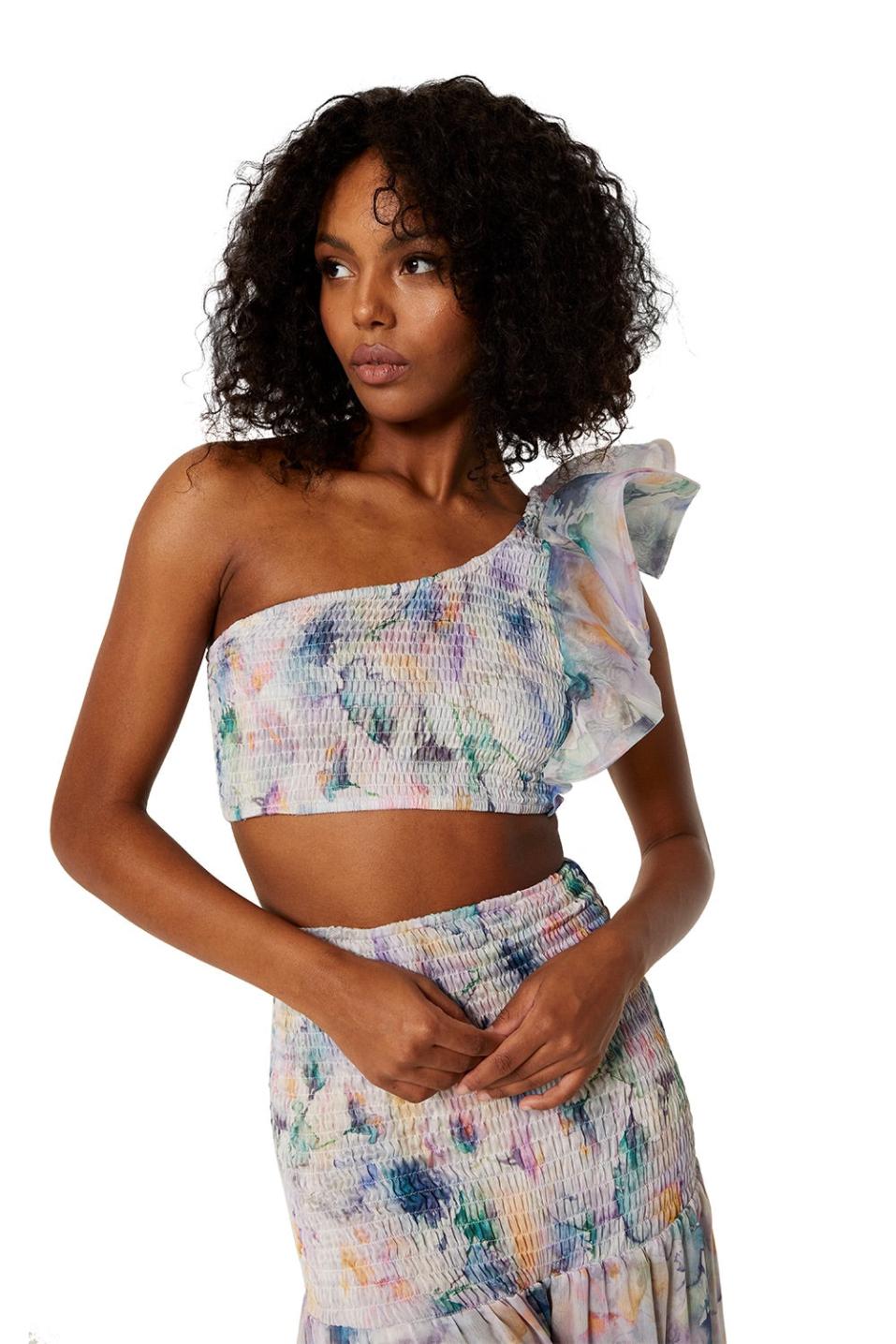 Women EMINA TOP Abstract Watercolor | MISA Los Angeles Tops